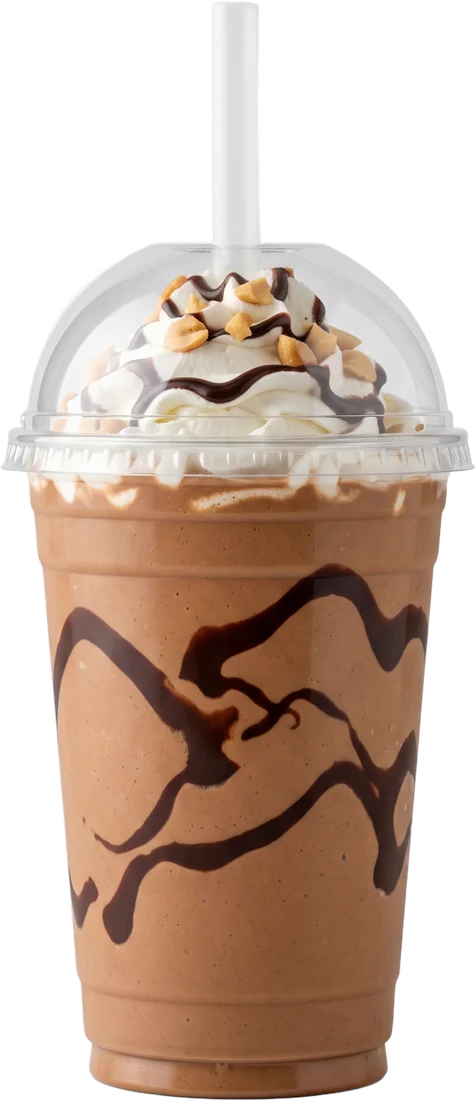 Smoothie Elvis au chocolat, banane et arachide avec crème fouettée