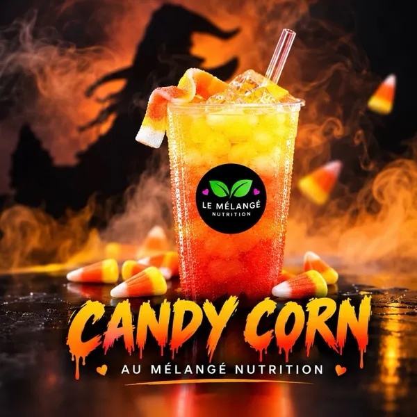 Thé Candy Corn jaune, orange et rouge